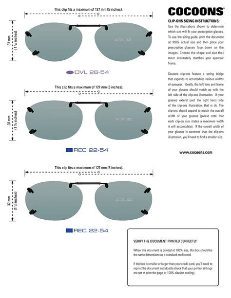 dioptics size chart.